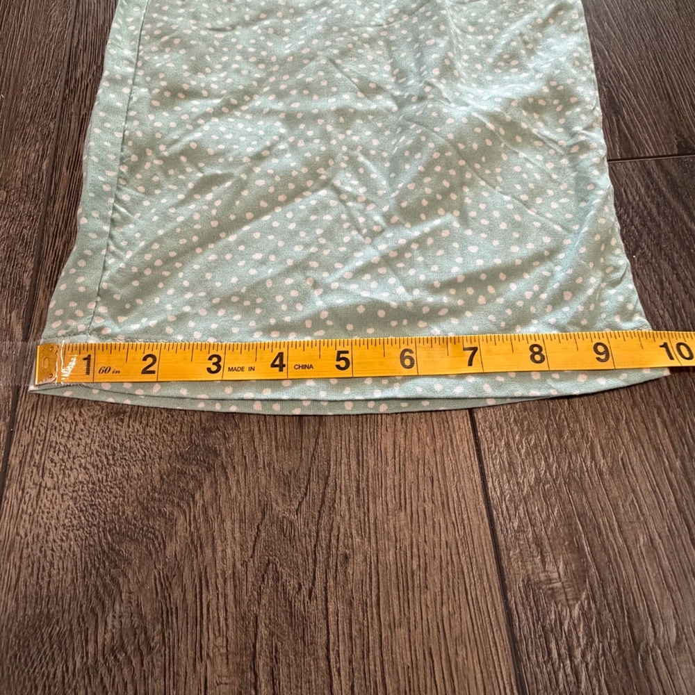 Jessica Simpson Seafoam Polka Dot Smocked Wide Leg Jumpsuit w/Pockets Size S - Picture 16 of 16